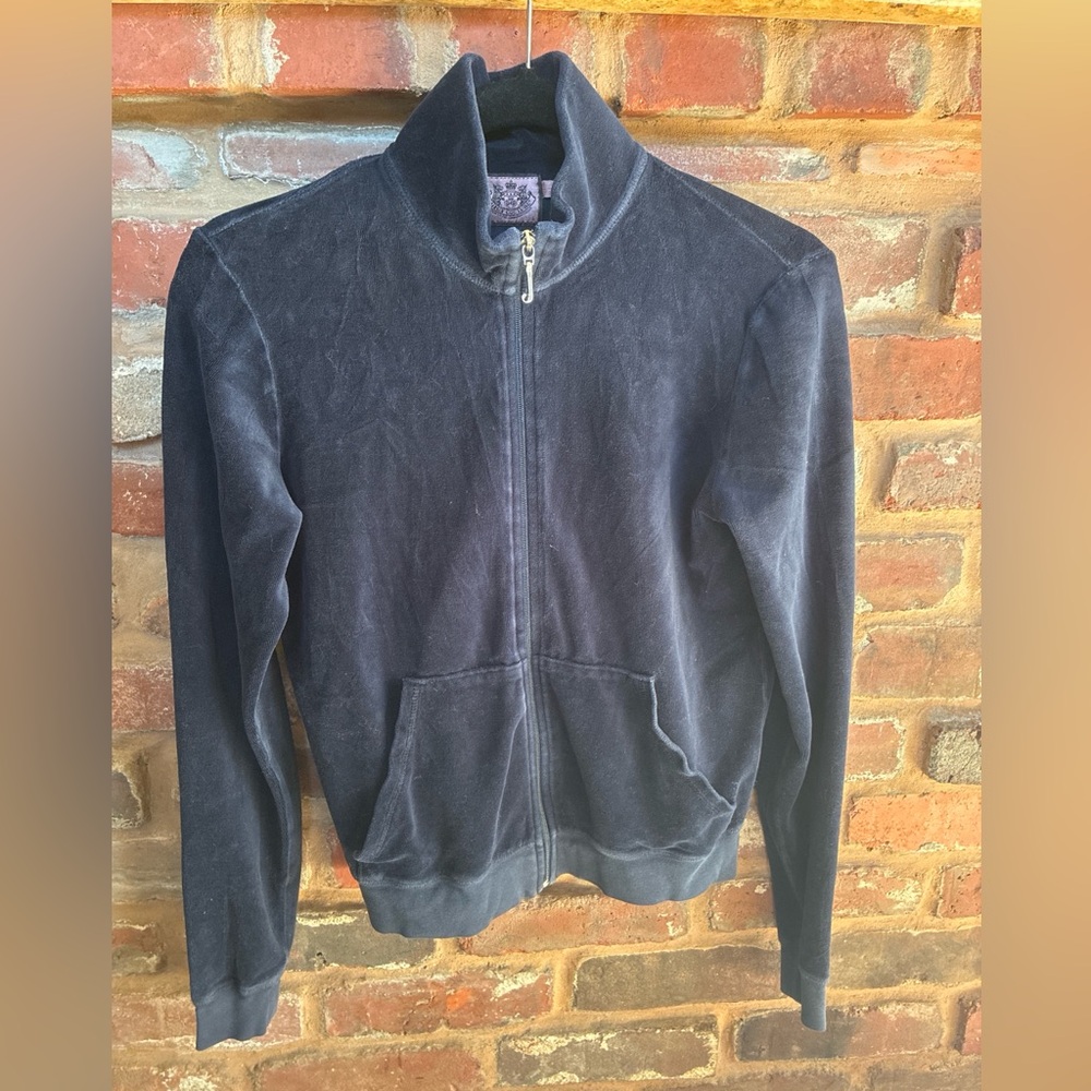 Juicy Couture - Navy Velvet Zip-Up Jacket